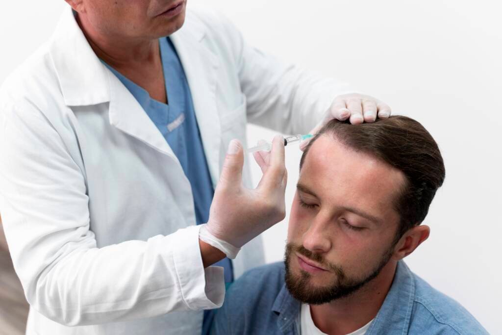 Doctor performing PRP vs GFC hair treatment for hair regrowth at CFH Hair Clinic in Chennai