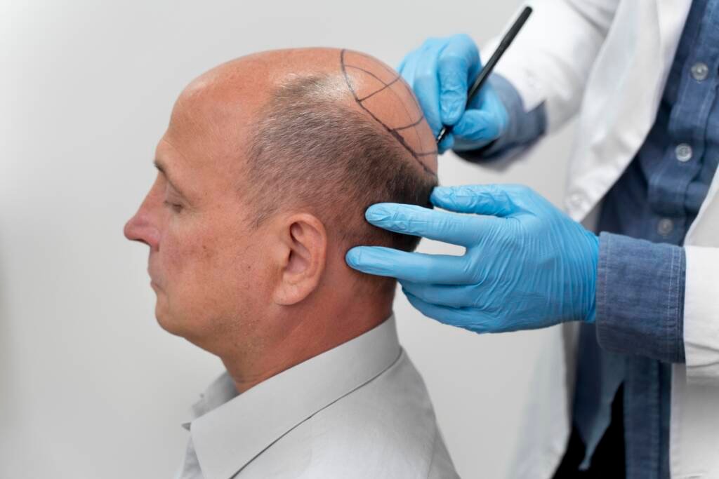 "Doctor performing GFC vs Hair Transplant treatment at CFH Hair Clinic in Chennai"